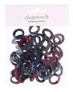 Eleganza Hårelastikker Multifarvede Sort Og Blå (mini)   50 stk.