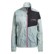 Adidas Women's Terrex Trail Running Printed Wind Jacket Lingrn/Maggre