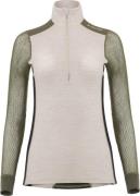 Aclima Women's WoolNet Hybrid Mock Neck Beige Melange /Olive Night /Je...