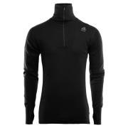 DoubleWool Polo with Zip Man Jet Black/Marengo