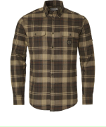 Chevalier Men's Heron Flannel Shirt Soil Brown Checked