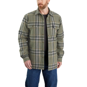 Carhartt Men's Flannel Sherpa Lined Shirt Jacket BASIL