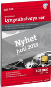 Calazo förlag Høyfjellskart Lyngenhalvøya sør 1:25.000 NoColour