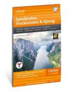 Calazo förlag Lysefjorden, Preikestolen & Kjerag 1:50 000 Hiking map
