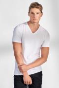 Bread & Boxers 2pack V-neck Mand White Kortærmede T-shirts Str L - hos...