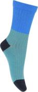 Melton Block Colour Socks Str 27/30 - Ocean Green Strømper hos Magasin