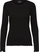 Selected Femme Slfanna LS Crew Neck TEE S Noos Kvinde Sort Langærmede ...