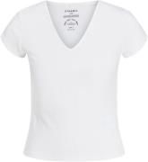 JJXX Jxhayden STR SS RIB TEE JRS Noos Kvinde Bright White Kortærmede T...