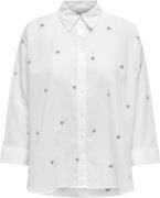 ONLY Onlnew Lina Grace LS EMB Shirt Noos Kvinde Bright White/brunnera ...