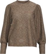 Object Objfeodora L/S TOP Noos Kvinde Morel Toppe Regular Fit Str L - ...