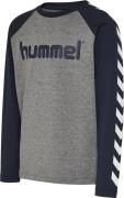 Hummel Hmlboys Tshirt L/S Str 8 år / 128 cm - Blå Langærmede T-shirts ...