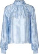 Stine Goya Sgashley, 2067 Textured Poly Kvinde Blue Check Langærmede B...