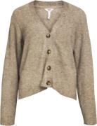 Object Objditte RE L/S Knit Cardigan Noos Kvinde Desert Taupe/melange ...