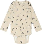 PETIT PIAO Body L/S Printed Str 80 cm - Duck Aop Langærmede Bodies Bom...