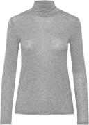 YAS Yaswoola LS High Neck TOP Noos Kvinde Medium Grey Melange Toppe St...