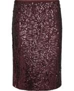 Lauren Ralph Lauren Sequinskirt Kvinde Rød Midi Nederdele Str 34 - hos...