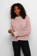 Kaffe Kaverana Knit Pullover Kvinde Feather Gray Mel. / Rosa Sweaters ...