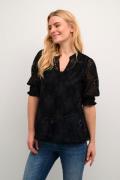 Culture Cuolu SS Blouse Kvinde Black Kortærmede Bluser Str L - hos Mag...