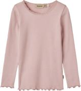 Wheat Langærmet Rib Tshirt Reese Str 3 år / 98 cm - Rose Frost Langærm...