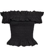 Ganni Cotton Poplin Offshoulder Smock To Kvinde Black Toppe Str 40 - h...