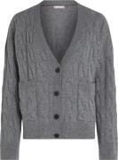 Tommy Hilfiger Soft Wool Cable VNK LS Cardi Kvinde Medium Heather Grey...