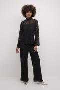 Culture Cuima Lace Blouse Kvinde Black Langærmede Bluser Str L - hos M...