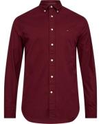 Tommy Hilfiger Flex Brushed Solid RF Shirt Mand Deep Rouge Langærmede ...