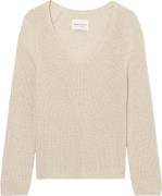 Marc O’Polo Cotton Pullover, Vneck Kvinde Sandy Melange Sweaters Str L...