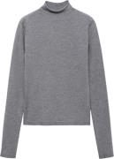 MANGO High Collar Sweater Kvinde Medium Grey Sweaters Str L - hos Maga...