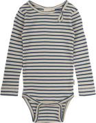 PETIT PIAO Body L/S Modal Striped Str 80 cm - Dark Cobalt/dark Langærm...