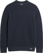 Superdry Textured Crew Knit Jumper Mand Eclipse Navy Heather Sweaters ...