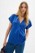 InWear Rindaiw Top Kvinde Emerald Green Kortærmede Bluser Loose Fit St...