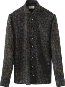 ETON Contemporary Fit Floral Merino Wool Shirt Mand Brun Langærmede Sk...