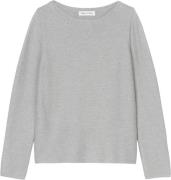 Marc O’Polo Cotton Pullover, Longsleeve, Roundneck Kvinde Soft Stone M...