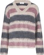 Modström Kanemd Stripe Vneck Kvinde Sparkling Stripe Sweaters Str L - ...