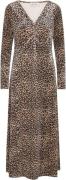 HUNKØN Angela Velour Dress Kvinde Leopard Maxi Kjoler Str L Velour - h...