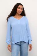 Kaffe Amber Blouse LS Kvinde Vista Blue Langærmede Bluser Regular Fit ...