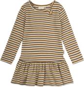 PETIT PIAO Dress L/S Modal Striped Str 110 cm - Chocolate Brown/g Kjol...