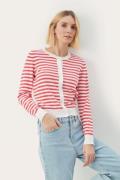 Part Two Tanishapw CA Kvinde Claret Red Stripe Cardigans Relaxed Fit S...