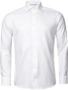 ETON Contemporary Fit White Textured Twill Shirt French Cuff Mand Hvid...