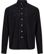 Woodbird Wbyuzo Knitted Shirt Mand Black Langærmede Skjorter Str L - h...