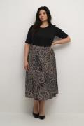 Kaffe Curve Kcjola Skirt Kvinde Major Brown/black Leopard Maxi Nederde...