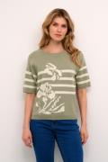 Cream Crdela Knit Blouse Kvinde Overland Trek Scroll Stipe Sweaters St...