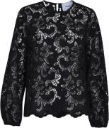 Minus Msmisala Long Sleeve Lace Blouse Kvinde Black Langærmede Bluser ...