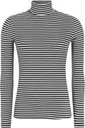 Soft Rebels Srfenja Stripe Rollneck Top Kvinde Black Kortærmede T-shir...