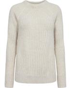 Montego Plated Rib Ragla Kvinde Oatmeal Sweaters Str 36 - hos Magasin