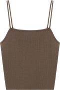 MANGO Knit Strap top Kvinde Beige - Khaki Langærmede Bluser Str L - ho...