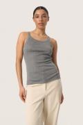 Soaked in Luxury Slfauna Tank Top Kvinde Grey Melange Toppe Slim Fit S...