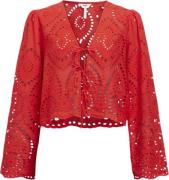 Object Objtugi L/S TIE TOP E DIV Kvinde Flame Scarlet Toppe Str 34 - h...