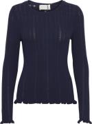 Atelier Rêve Irfantino LS7 Kvinde Maritime Blue Sweaters Tight Fit Str...